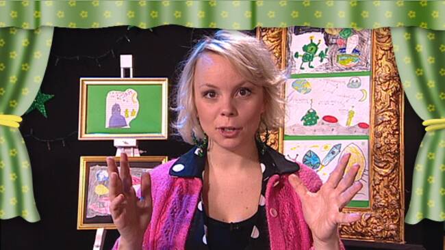 nina ställer ut era rymdteckningar! svt play skåpbilen olle ~ nina ställer ut era rymdteckningar! svt play