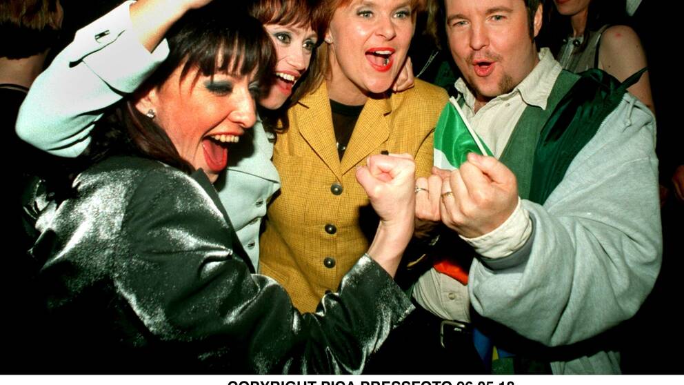 Foto: Leif R. Jansson/Scanpix Gruppen One More Time med Nanne Grönvall, Peter Grönvall och Maria Rådsten kom på en tredjeplats i Eurovision Song Contest i Oslo 1996.