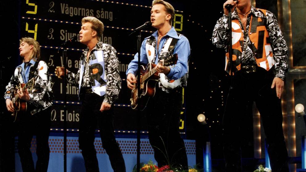 Foto: Janerik Henriksson/Scanpix Arvingarna fick högsta poäng för sin "Eloise" och vann Melodifestivalen 1994.
