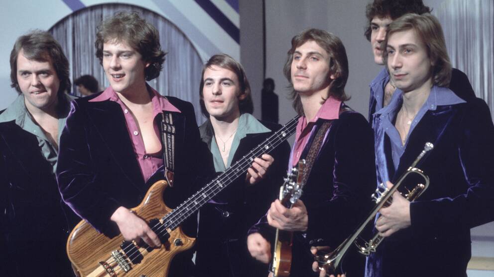 Foto: Kenneth Thorén/SVT Bild Vinnarna i Melodifestivalen 1977 – Forbes med låten "Beatles".