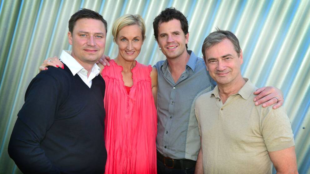 Foto: Carl-Johan Söder/SVT Bild på Johan Bernhagen, Christel Tholse Willers, Martin Österdahl och Christer Björkman, som tar plats i ledningsgruppen för Eurovision Song Contest 2013.