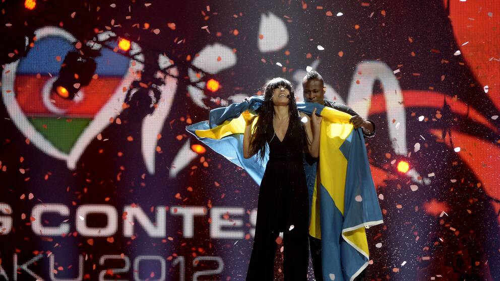 Foto: Jessica Gow/Scanpix Loreen och Ausben Jordan firar efter segern i Eurovision Song Contest 2012