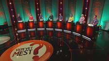 Foto: SVT Åtta deltagare tävlar i Vem vet mest?
