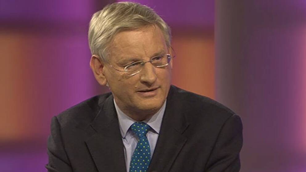 Foto: SVT Utrikesminister Carl Bildt i Agenda. Foto: SVT