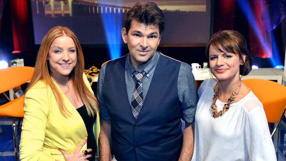 Foto: Carl-Johan Söder/SVT Shirley Clamp, Niklas Strömstedt och Malin Roos