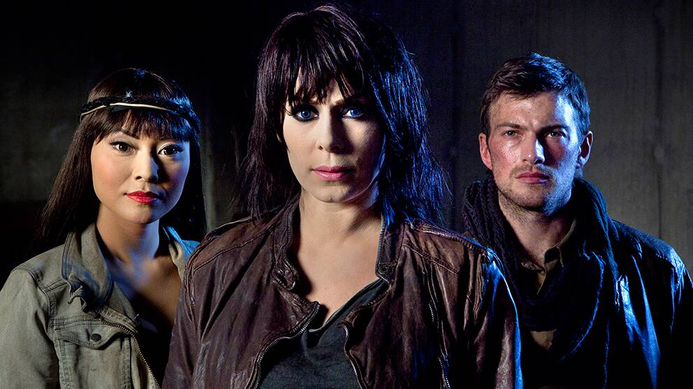 Foto: Johan Paulin/SVT Mimi (Lisette Pagler), Niska (Eva Röse) och Leo (Andreas Wilson).
