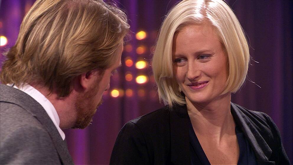 Foto: SVT Peter Settman och Carolina Klüft.