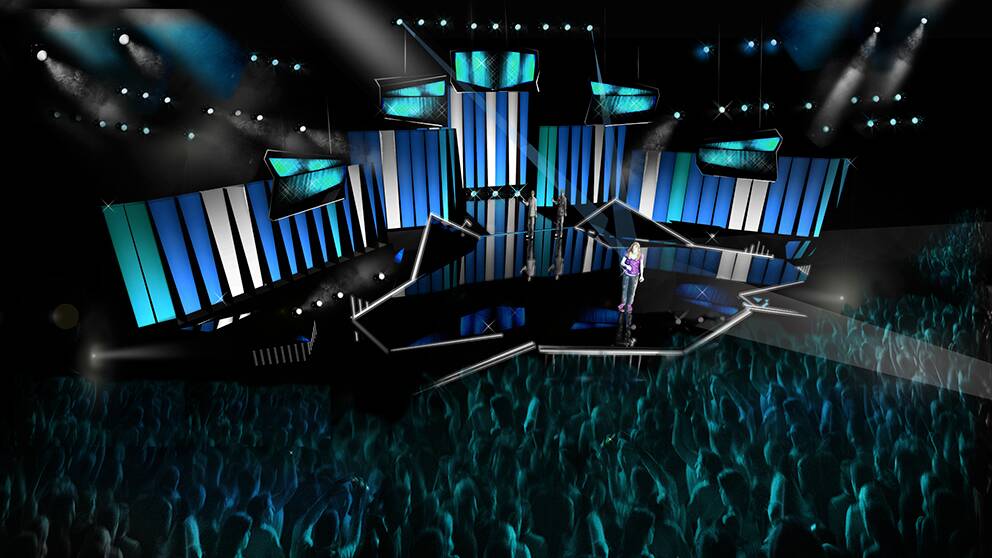 Foto: Viktor Brattström Skiss på Melodifestivalens scen 2014.