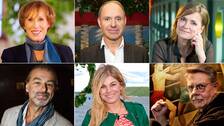 Foto: SVT/TT Bild Eva Rydberg, Thomas Ravelli, Marie Richardson, Örjan Ramberg, Pernilla wahlgren, Mikael Wiehe.