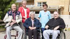Foto: Runar Enberg/SVT Börje Lindfors, Kerstin Isaksson, Elsa Emanuelsson, Gunilla Eriksson och Georg Norberg från äldreboendet Smedsberget.