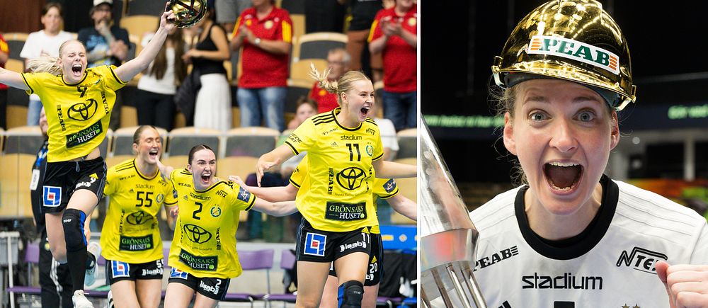 Johanna Bundsen och lagkamrater firar SM-guldet