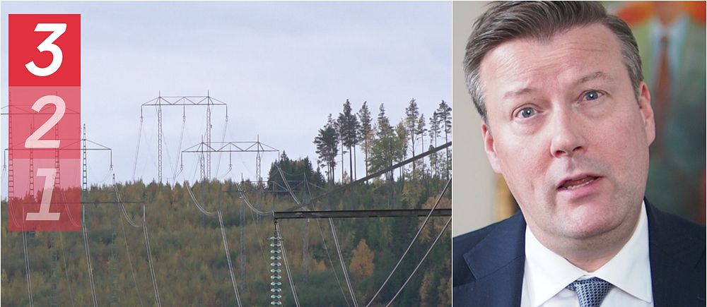 Bildsplitt mellan en man och och elnät