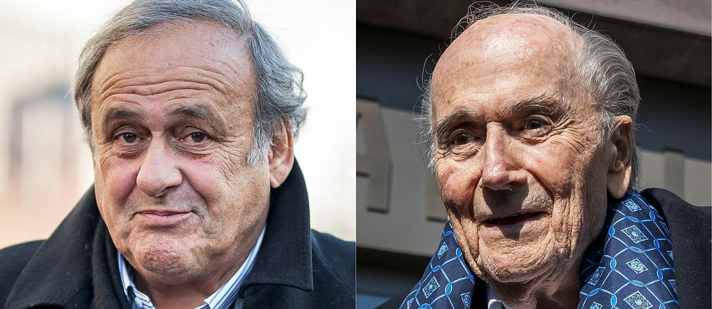 Michel Platini (till vänster) och Sepp Blatter.