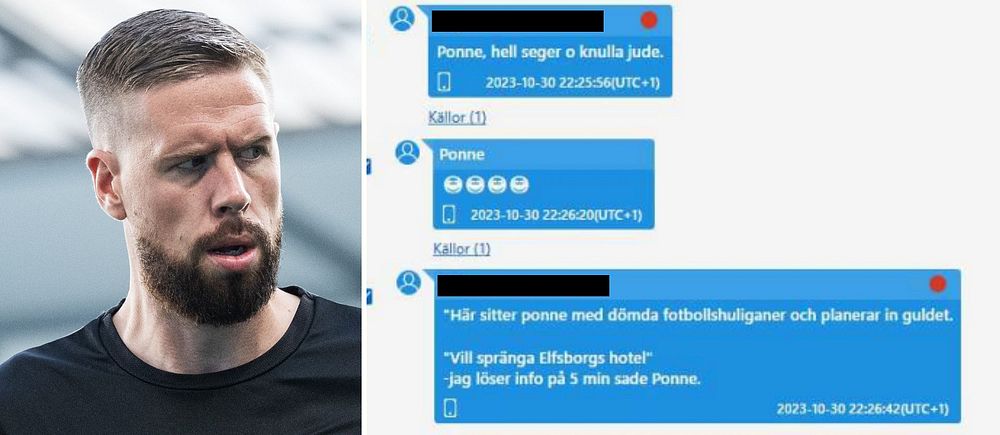 Pontus Jansson och en skärmdump på en sms-konversation