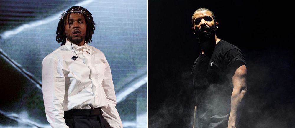 Kendrick Lamar till vänster, rake till höger