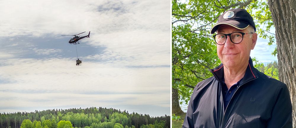 Helikopter myggbekämpar nedre Dalälven