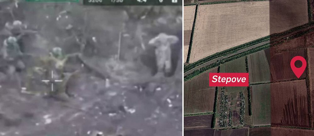 Se hur SVT Nyheter kom fram till att klippet filmats vid Stepove i Ukraina.