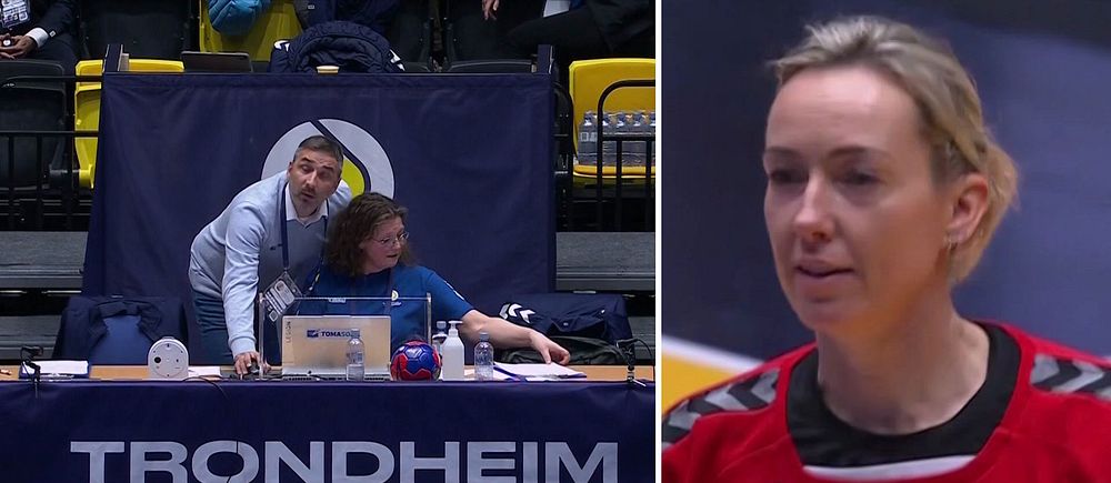 Märkliga scener utspelade sig mellan Norge och Frankrike i handbolls-VM. Två långa avbrott störde matchen – efter stora problem vid sekretariatet.