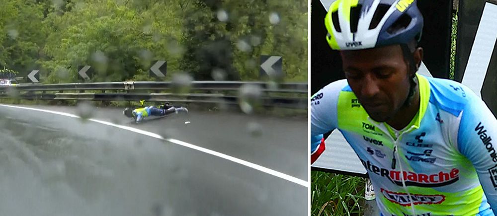 Här tvingas Biniam Girmay bryta Giro d'Italia efter dubbla krascher