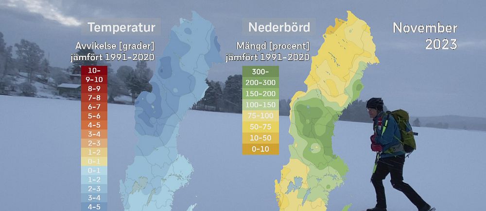 SVT:s meteorolog Per Stenborg sammanfattar det svenska novembervädret 2023 på en och en halv minut.