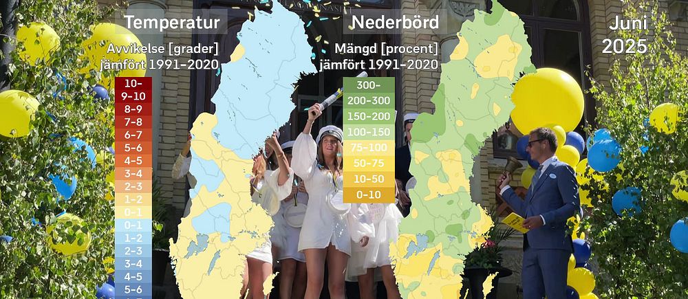 SVT:s meteorolog Per Stenborg sammanfattar det svenska junivädret 2025 på en och en halv minut.