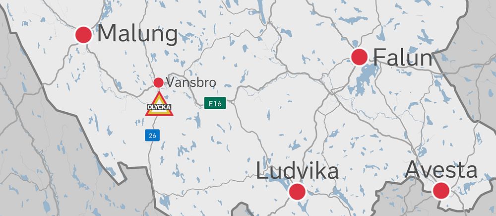 karta över Dalarna.