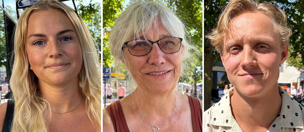 Tre sommarturister intervjuas om vattenbristen på Gotland under solig dag utomhus.