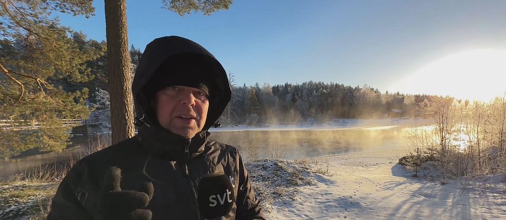 SVT:s reporter Håkan Wikström ute i kylan
