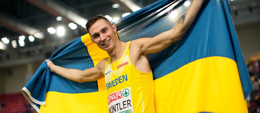 Längdhopparen Thobias Montler vinner silver under inomhus-EM 2023 i Istanbul, Turkiet