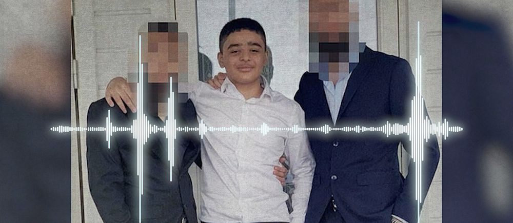 Layth i vit skjorta. Över ligger en vågform från ett telefonsamtal.