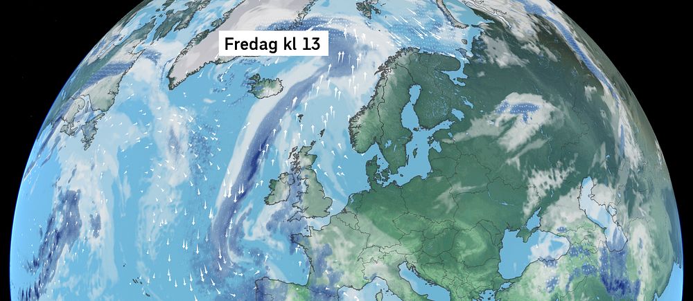 Väderkarta som visar väder i Europa – prognos för de kommande dagarna