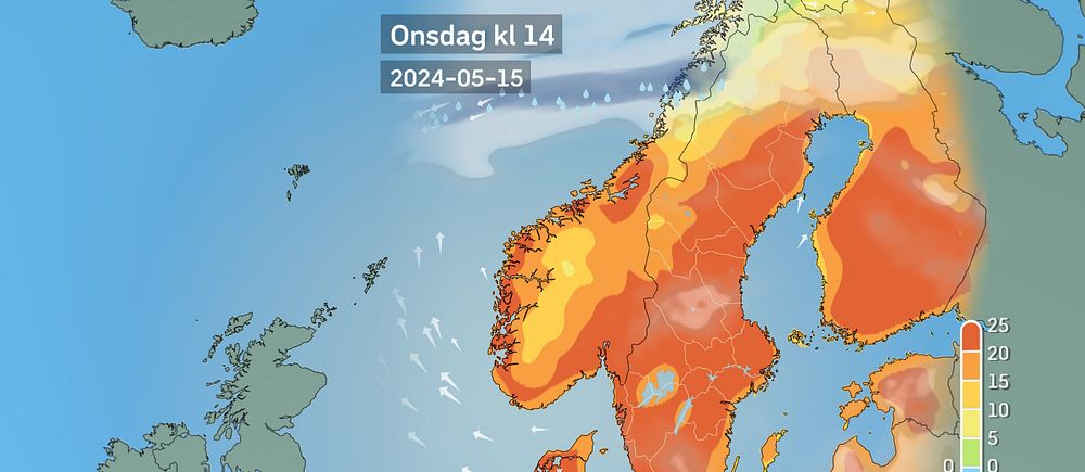 Vädret i morgon, vädret i dag – se prognosen för hur det blir i Sverige kommande dagar