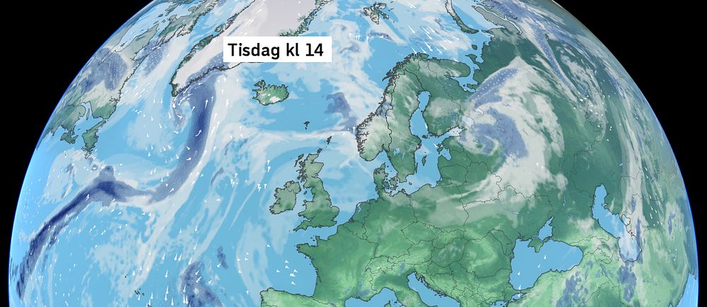 Väderkarta som visar väder i Europa – prognos för de kommande dagarna