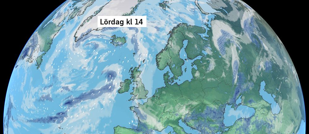 Väderkarta som visar väder i Europa – prognos för de kommande dagarna