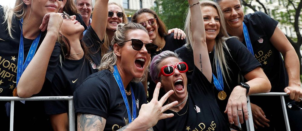USA:s världsmästare från 2019 firades med en parad när de kom hem från Frankrike.