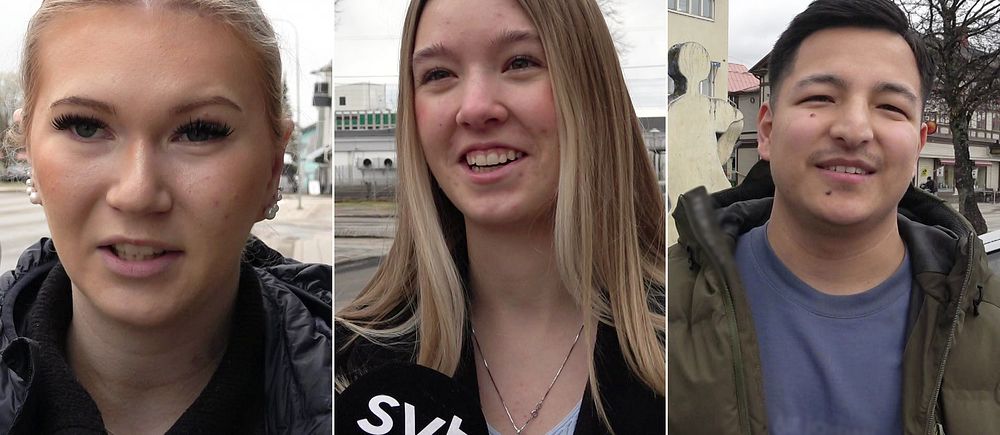 tre unga personer i Ljusdal intervjuas av SVT