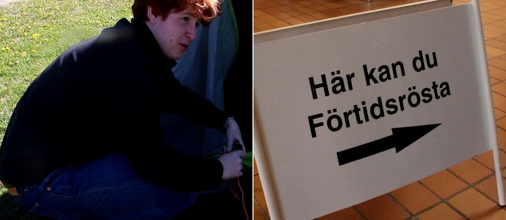 MUF i Uppsala län tältade för att vara först i kön till förhandsröstningen i EU-valet.