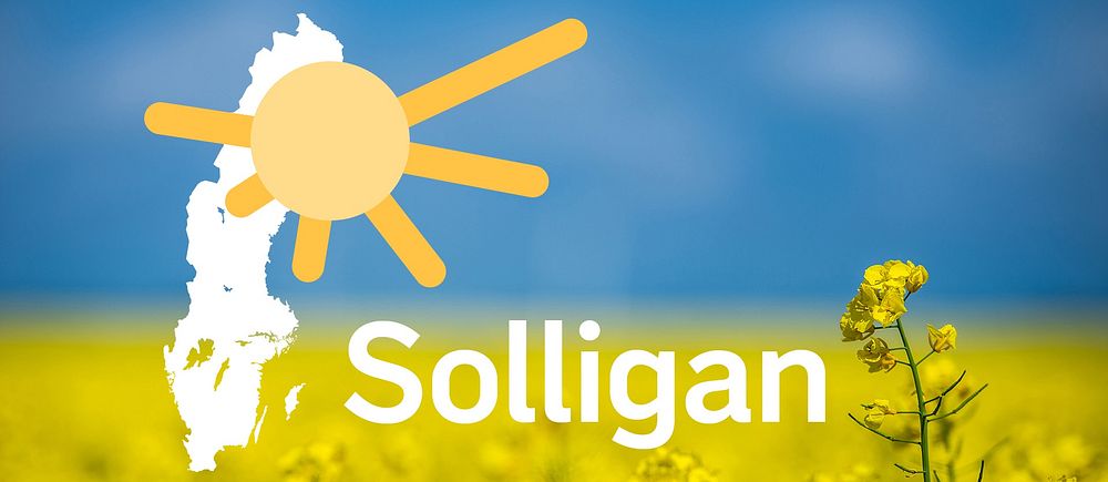 Sverigekarta och en sol