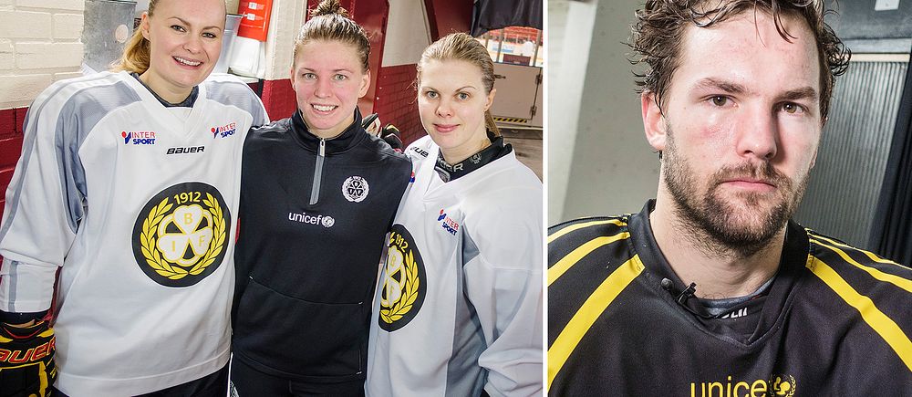 Från vänster: Erica Udén Johansson, Sara Grahn, Anna Borgqvist och Simon Bertilsson. Brynässpelare som är uttagna till OS.