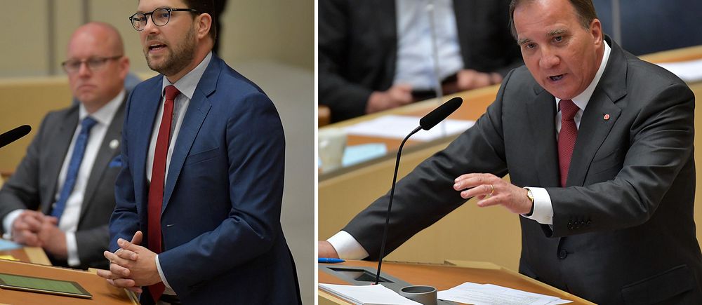 Jimmie Åkesson (SD) beskrev Stefan Löfven som en katastrof. Löfven kontrade med att be Åkesson googla ordet humanism