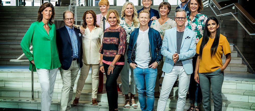 Medarbetare som bevakar riksdagsvalet 2018 i SVT.