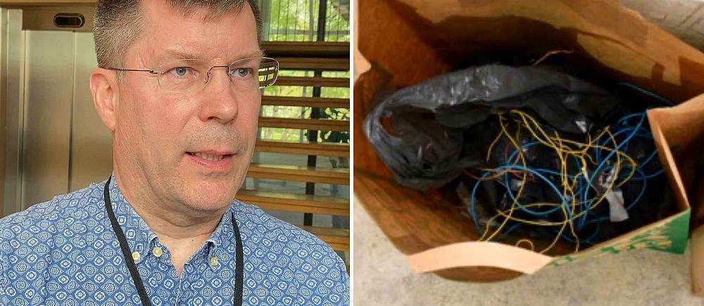 Kammaråklagare Henrik Wallin, beslagtaget sprängmedel.
