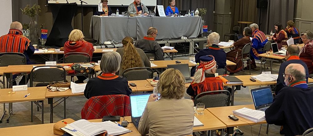 översiktsbild över Sametingets plenum i Arvdsjaur