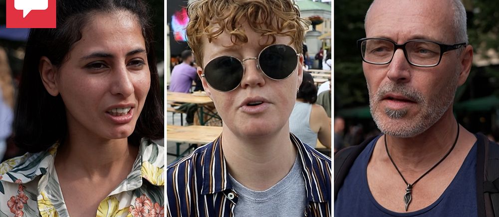 Enkät med folk på Stockholms Kulturfestival som reagerar på att hotnivån höjts i Sverige.