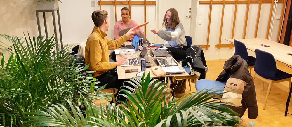 Studenter som pluggar.