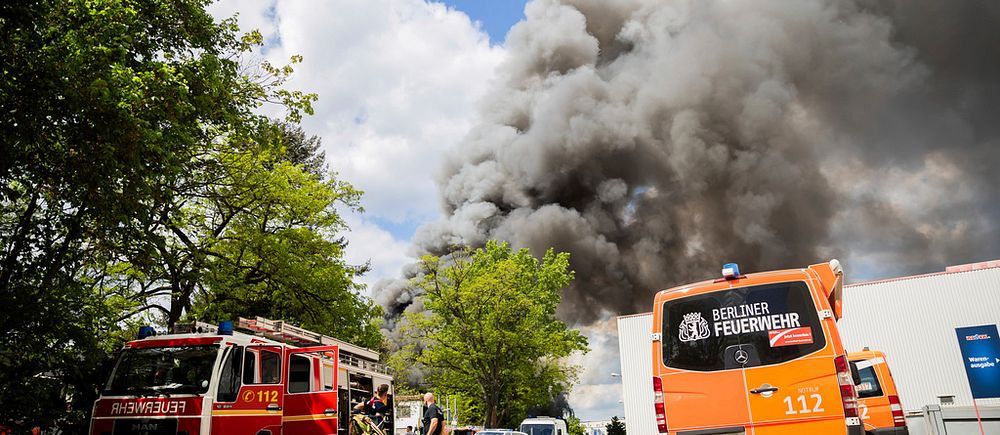 Brand och rök i Berlin.