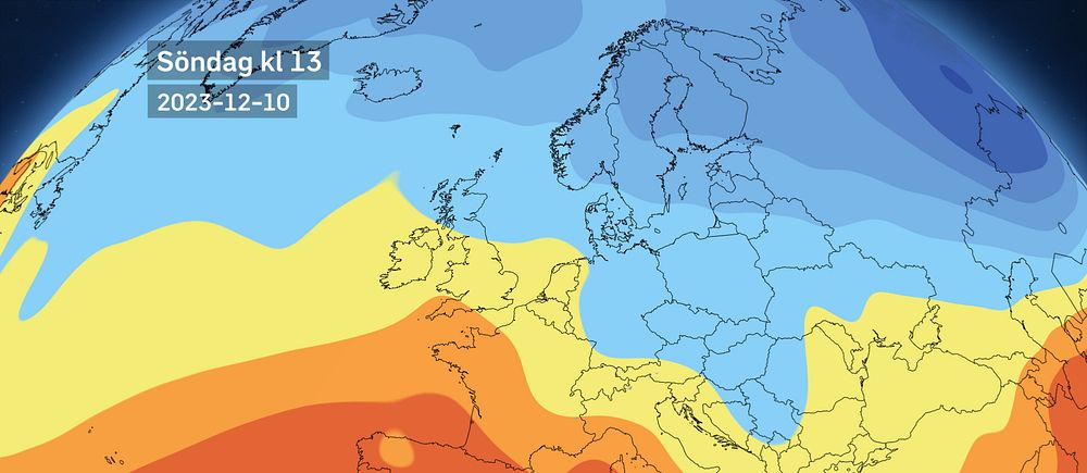 Temperaturen ca 1,5 km över marken.