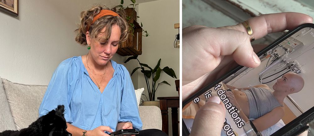 Rebeckas cancerbilder sprids på bluffkonto