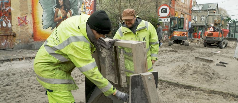 Arkeologer letar fynd på Pusher street, Christiania, Köpenhamn