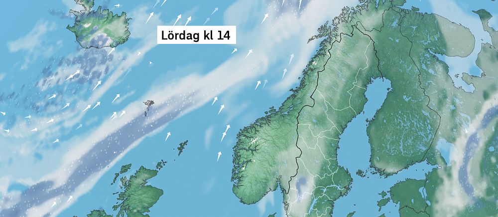 Väderkarta som visar väder i Sverige – prognos för i dag och kommande dagar.